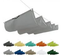 Tenda da sole retrattile, 1,2 x 3,5 m, in vetro ombreggiato, in tela retrattile con occhielli e corda per tetto terrazza, giardino d'inverno, grigio chiaro