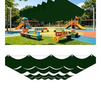 Tenda da Sole Retrattile 3.8 x 10.5 m Protezione Uv, Idrorepellente, Antistrappo, Resistente Agli Agenti Atmosferici Tenda da Sole per Piscina Patio Pergola, Verde Scuro