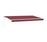 Tenda da sole retrattile, 350 x 200 cm, colore rosso burder, protezione dai raggi UV, resistente alle intemperie, in poliestere e alluminio, per terrazza, balcone e giardino, pratica e durevole