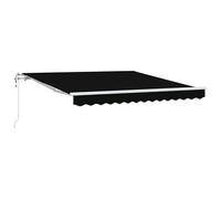 Tenda da sole retrattile 350 x 250 cm, colore nero, perfetta protezione solare per terrazza e balcone, materiale robusto, facile da usare