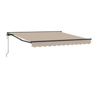 Tenda da sole retrattile 350 x 250 cm, tessuto beige, perfetta protezione solare per terrazza e giardino, durevole e resistente alle intemperie, ideale per gli amanti delle attività all'aria aperta
