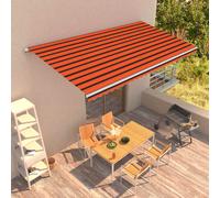 vidaXL Tenda da Sole Retrattile Automatica per Finestra Schermo Parasole a Scomparsa 600x300 cm in Tessuto PU Arancione e Marrone Telaio in Alluminio