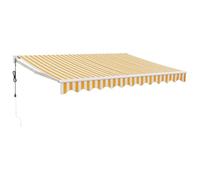 Tenda da sole retrattile automatica, 3,5 x 2,5 m, alluminio | Telecomando, manovella manuale, resistente ai raggi UV, montaggio a parete, per terrazza e giardino