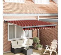 Tenda da sole retrattile automatica 300 x 250 cm in arancione e marrone con robusto poliestere e alluminio per balcone e terrazza, angolo regolabile fino a 80 gradi, protezione solare