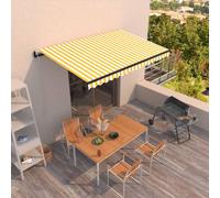 Tenda da Sole Retrattile Automatica 400x350 cm Gialla e Bianca