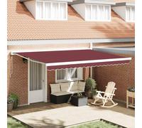 vidaXL Tenda da Sole Retrattile Automatica Bordò 450x300 cm