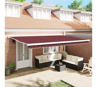 vidaXL Tenda da Sole Retrattile Automatica Bordò 500x300 cm