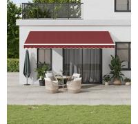 vidaXL Tenda da Sole Retrattile Automatica Bordò 500x350 cm