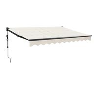 Tenda da sole retrattile automatica, colore crema, 3,5 x 2,5 m | Alluminio resistente, telecomando, montaggio a parete, per terrazza e giardino