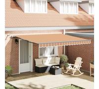 Tenda da sole retrattile automatica con illuminazione a LED, impermeabile, protezione UV, per terrazza, giardino, balcone, 400 x 350 cm