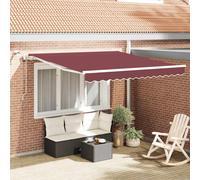 vidaXL Tenda da Sole Retrattile Automatica con LED Bordò 300x250 cm