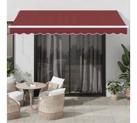 vidaXL Tenda da Sole Retrattile Automatica con LED Bordò 350x250 cm