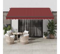 Tenda da Sole Retrattile Automatica con LED Bordò 400x350 cm
