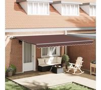 Tenda da Sole Retrattile Automatica vitaXL con LED bordò 450x300 cm, Tenda da Terrazzo e Patio, Tenda da Sole con Illuminazione a LED e Sensore Vento