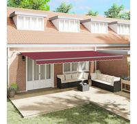 vidaXL Tenda da Sole Retrattile Automatica con LED Bordò 600x300 cm