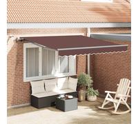 Tenda da Sole Retrattile Automatica con LED Marrone 300x250 cm