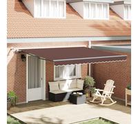 vidaXL Tenda da Sole Retrattile Automatica con LED Marrone 400x300 cm