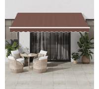 Tenda da Sole Retrattile Automatica con LED Marrone 400x350 cm