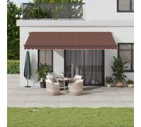 Tenda da Sole Retrattile Automatica con LED Marrone 500x350 cm