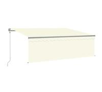 Tenda da sole retrattile automatica con tapparella, color crema, 4 x 3 m | alluminio resistente all'ossidazione, poliestere con rivestimento in PU, telecomando e manovella, angolo regolabile