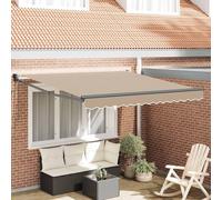 Tenda da sole retrattile beige, 300 x 250 cm, in poliestere, resistente ai raggi UV, per terrazza e balcone