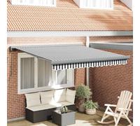 Tenda da sole retrattile con braccio articolato antracite e bianco, 3 x 2,5 m, tenda per terrazzo in alluminio verniciato a polvere e tessuto trattato con poliuretano, montaggio a parete con supporti