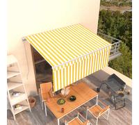 Tenda da Sole Retrattile con Parasole 3,5x2,5m Gialla e Bianca