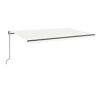 Tenda da sole retrattile con sensore di vento e LED, 500 x 350 cm, colore crema, resistente ai raggi UV, copertura per patio per ombra e protezione, facile installazione, soluzione per baldacchino