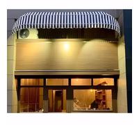 Tenda Da Sole Retrattile Curva Francese, Tettoia Di Gronda Di Apertura Del Cavo Di Tiro, Riparo Del Tessuto Resistente All'acqua UV, Per Il Balcone, Il Cortile, Tettoia All'aperto (Colore : Striped-B