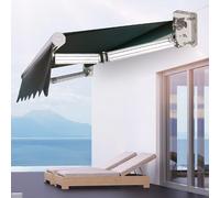 Tenda da sole retrattile, durevole e resistente per esterni, per patio, terrazza, balcone e porte, baldacchino regolabile in alluminio per protezione UV e resistenza alle intemperie