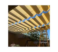 Tenda da sole retrattile impermeabile per pergola, a forma di U, copertura flessibile che blocca il 95% dei raggi UV, perfetto comfort esterno (W: 2,2 m x L: 12 m)