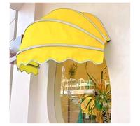 Tenda da sole retrattile in tela gialla per finestre e terrazze, telaio in alluminio da 90 cm, ombrello pieghevole per balcone, cortile, parasole esterno