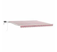 Tenda da sole retrattile in tessuto 400 x 300 cm rosso bianco - Protezione solare perfetta per terrazza e giardino - Facile da usare e durevole