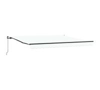 Tenda da sole retrattile in tessuto, 400 x 350 cm, colore bianco, perfetta protezione solare per terrazza e giardino, durevole e resistente alle intemperie