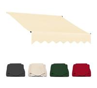 Tenda da sole retrattile in tessuto di poliestere resistente all'acqua, copertura senza cornice, 3 x 2,4 m, beige, per finestre e porte e soluzioni per l'ombra del mercato