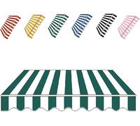 Tenda da sole retrattile in tessuto di ricambio, in poliestere rivestito in PU, per balcone, giardino, terrazza, A01, 6 x 3,5 m, protezione UV esterna durevole