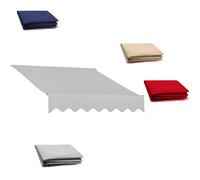 Tenda da sole retrattile in tessuto, grigio, 4 x 3 m, tettoia di ricambio per finestre e porte, telo parasole per esterni, copertura di protezione solare per patio