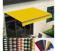 Tenda da sole retrattile in tessuto, ricambio per esterni, per veranda, cortile, giardino, balcone, porta, personalizzabile (giallo, 4 x 3 m)