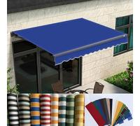 Tenda da sole retrattile in tessuto, ricambio per esterni, tenda parasole per finestra, tettoia per terrazza, cortile, giardino, balcone, porta, personalizzabile (blu scuro, 3,7 x 2 m)