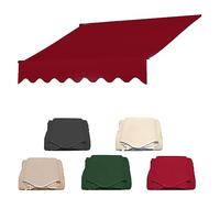 Tenda da sole retrattile manuale, 2,5 m, impermeabile, regolabile, per balcone e cortile, protezione solare, uso esterno, tessuto di ricambio, colore rosso, migliora il tuo spazio esterno
