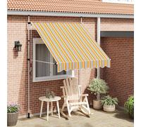 Tenda da Sole Retrattile Manuale 200 cm a Strisce Blu e Gialle