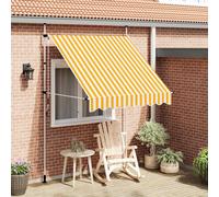 Tenda da Sole Retrattile Manuale 200cm Strisce Arancione Bianco
