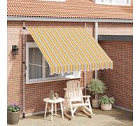 Tenda da Sole Retrattile Manuale 250 cm a Strisce Blu e Gialle