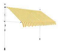 Tenda da Sole Retrattile Manuale 250cm Strisce Arancione Bianco