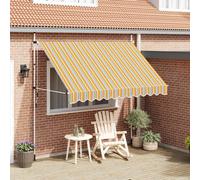 Tenda da Sole Retrattile Manuale 300 cm a Strisce Blu e Gialle