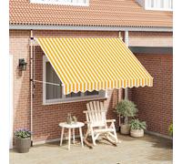 vidaXL Tenda da sole retrattile manuale 300 cm Strisce arancione/bianco per balcone