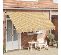 vidaXL Tenda da Sole Retrattile 350 cm da Balcone Strisce Blu/Giallo Parasole