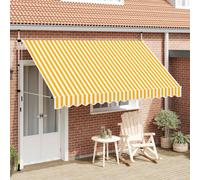 Tenda da Sole Retrattile Manuale 350cm Strisce Arancione Bianco