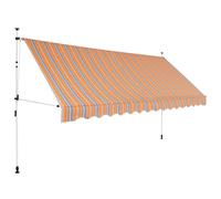 Tenda da Sole Retrattile Manuale 400 cm a Strisce Blu e Gialle