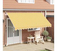 vidaXL Tenda Sole Retrattile 400 cm Balcone Strisce Bianco/Arancione Parasole